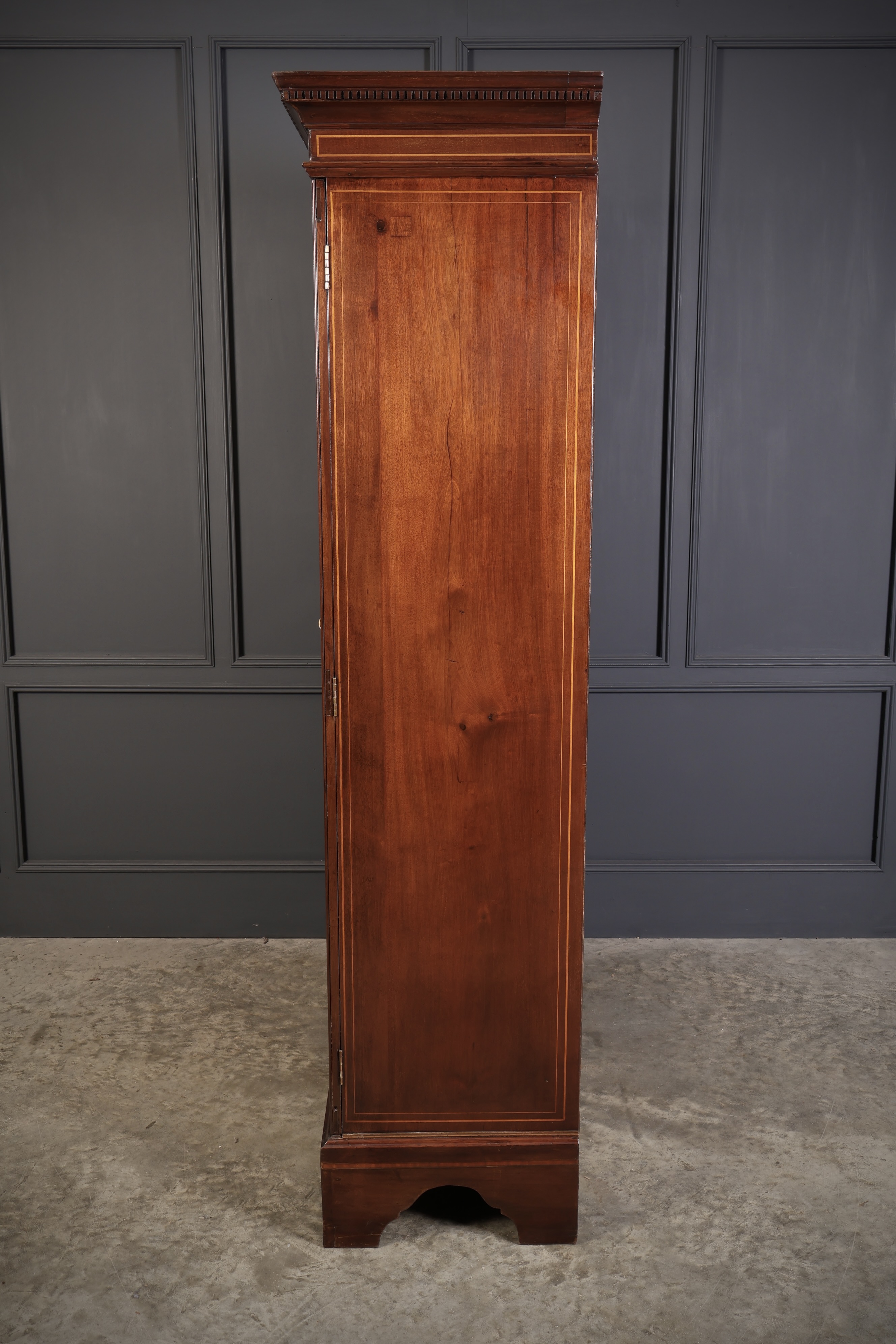 George III Marquetry Inlaid Mahogany Wardrobe antique wardrobes Antique Cupboards 15